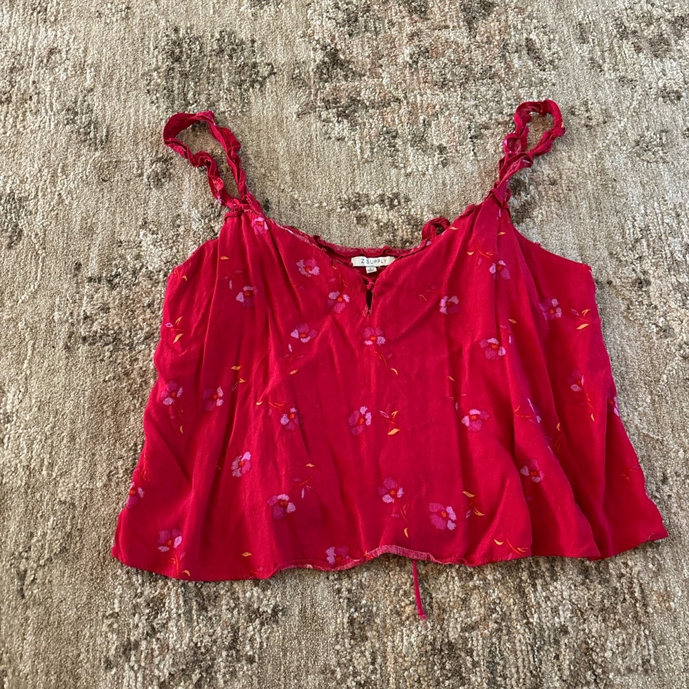 Z Supply Red Floral Camisole Top